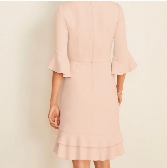 Ann Taylor Double Weave Flounce Sheath Dress Size 12 - Picture 2 of 9